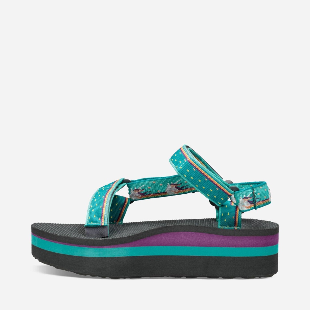 Teva Flatform Universal Flate Sandaler Dame Lyse Grønn | 04COKABIH