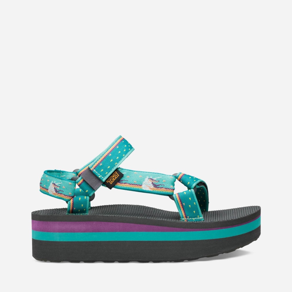 Teva Flatform Universal Flate Sandaler Dame Lyse Grønn | 04COKABIH