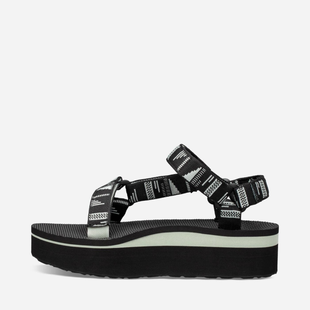 Teva Flatform Universal Flate Sandaler Dame Svarte | 10PNYSXFB