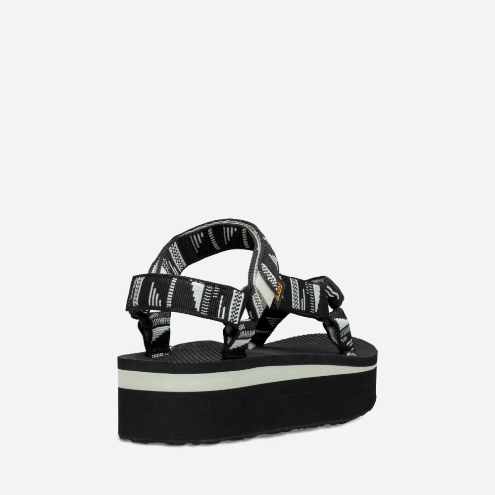 Teva Flatform Universal Flate Sandaler Dame Svarte | 10PNYSXFB