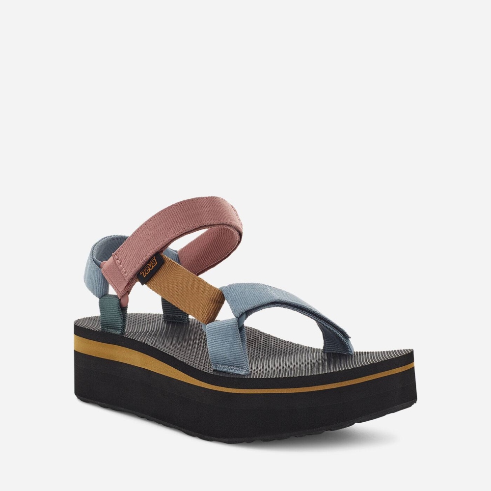 Teva Flatform Universal Flate Sandaler Dame Multicolor | 16LGWPXJV