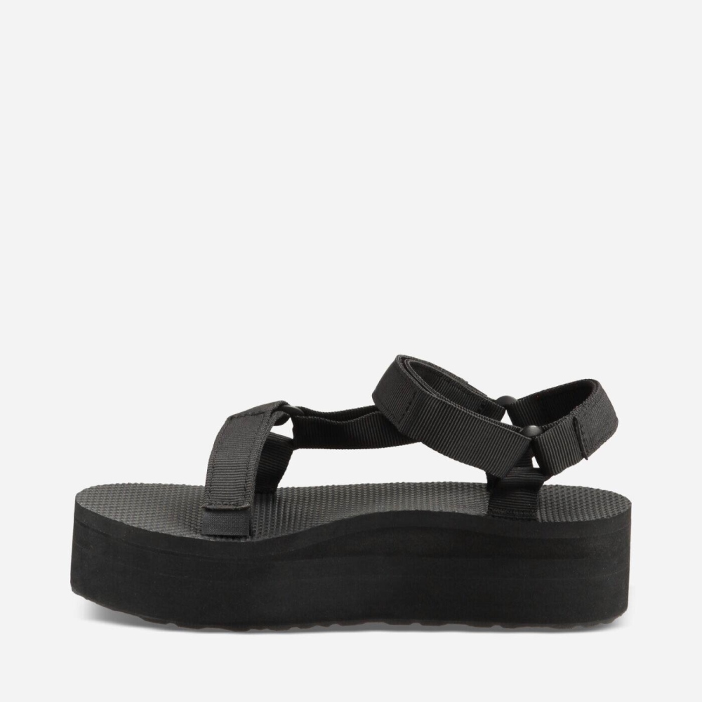 Teva Flatform Universal Flate Sandaler Dame Svarte | 25RBJLOAU