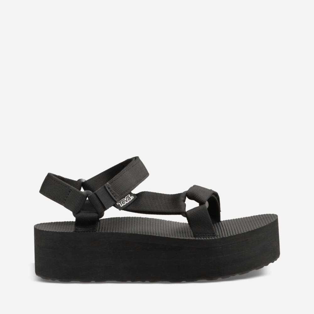 Teva Flatform Universal Flate Sandaler Dame Svarte | 25RBJLOAU