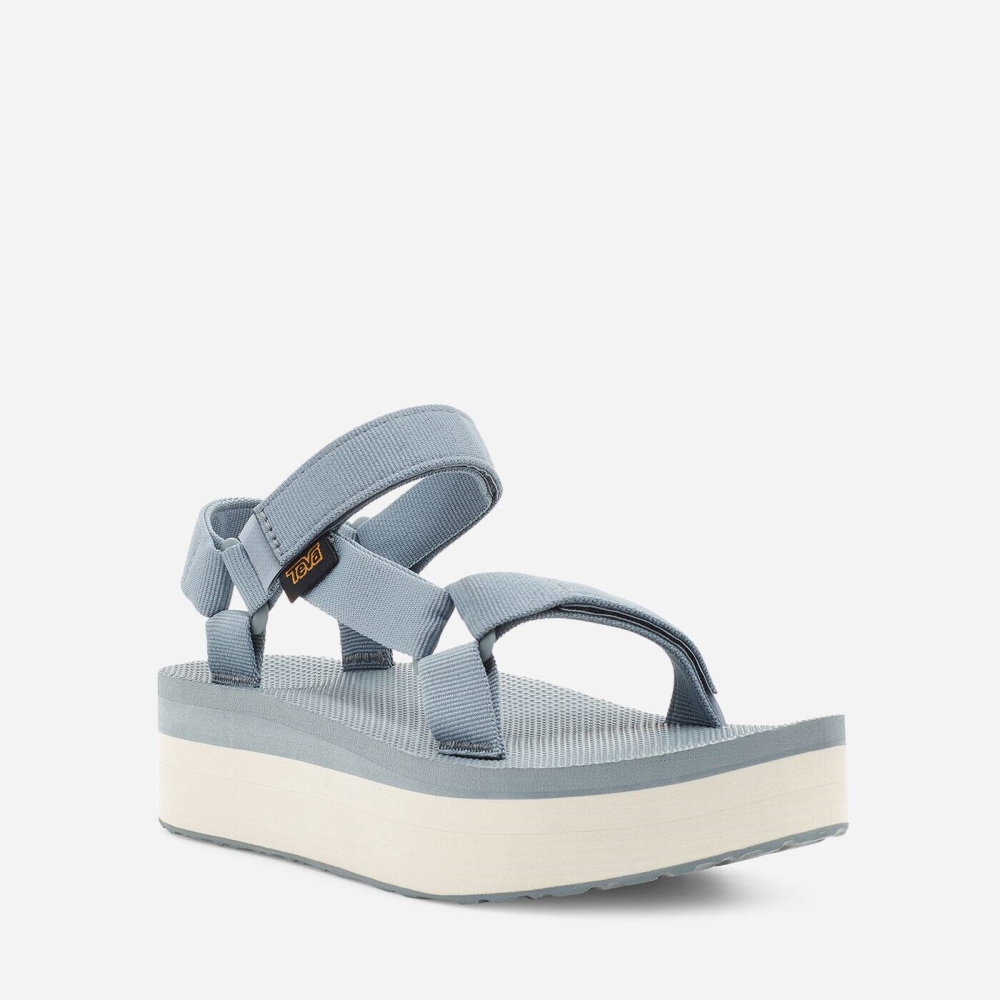 Teva Flatform Universal Flate Sandaler Dame Lyse Blå | 42SKBXOGY