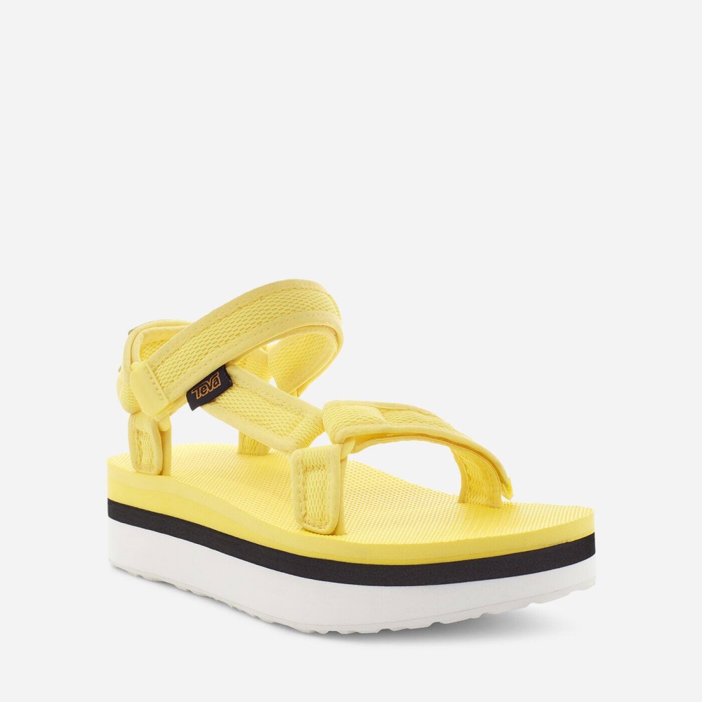 Teva Flatform Universal Mesh Print Flate Sandaler Dame Gul | 58HPIGLYB