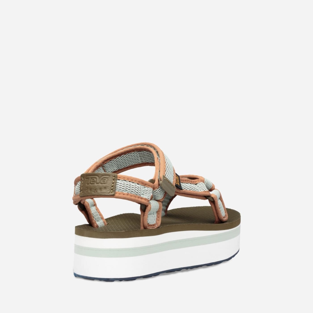 Teva Flatform Universal Mesh Print Flate Sandaler Dame Hvite Oransje | 67UWBTPJK