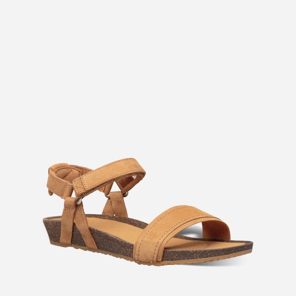 Teva Mahonia Stitch Heel Sandaler Dame Brune | 75KLMDSAF