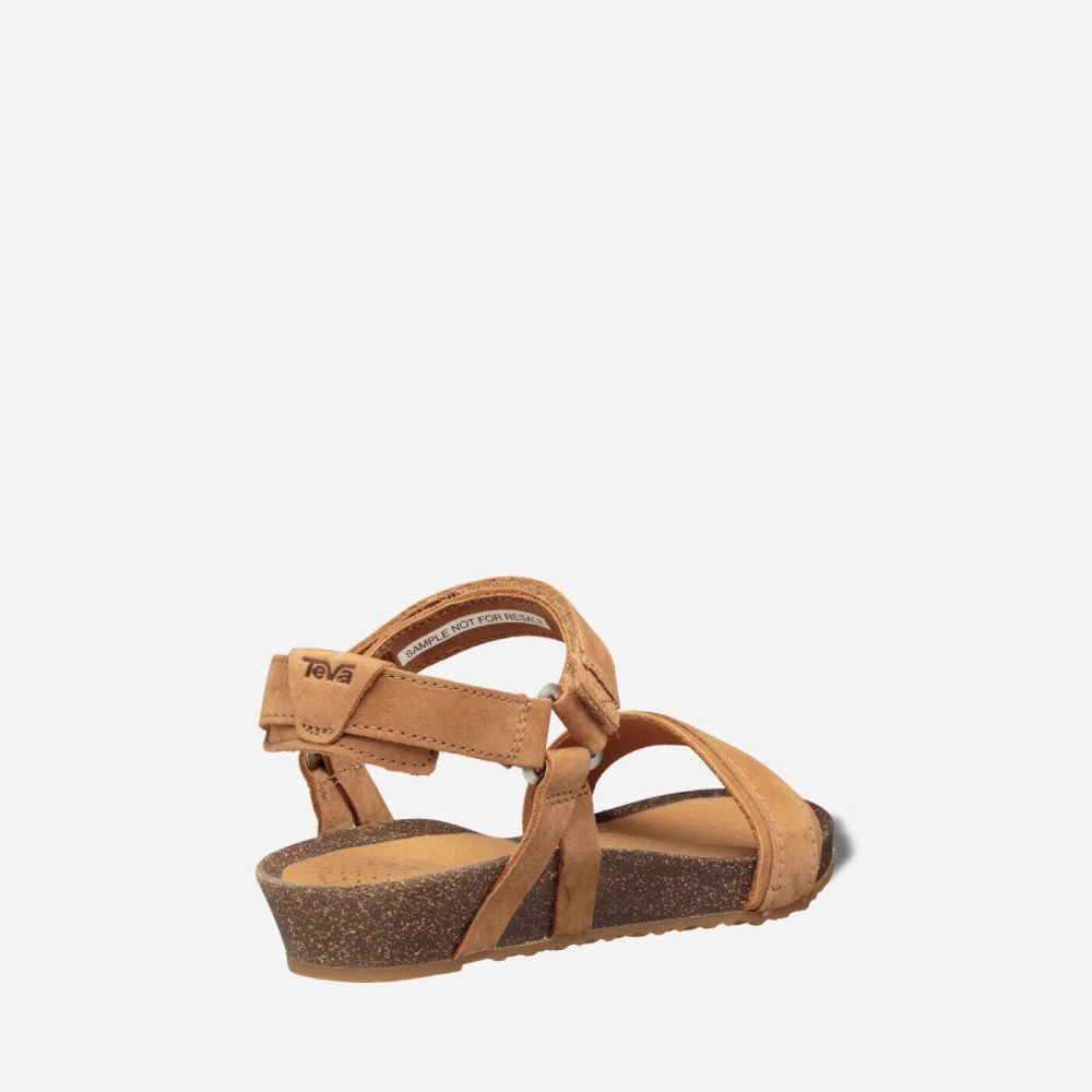 Teva Mahonia Stitch Heel Sandaler Dame Brune | 75KLMDSAF