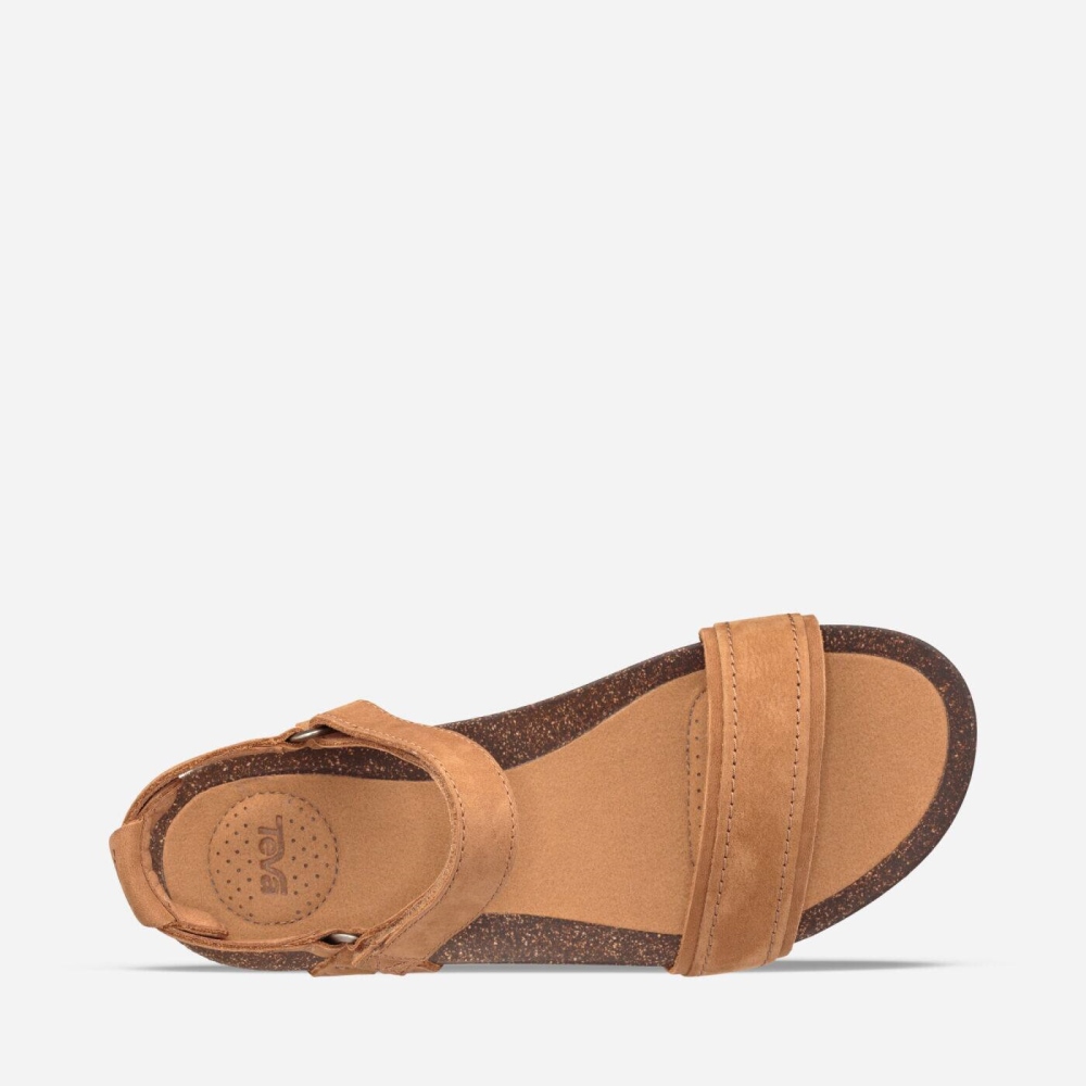 Teva Mahonia Stitch Heel Sandaler Dame Brune | 75KLMDSAF