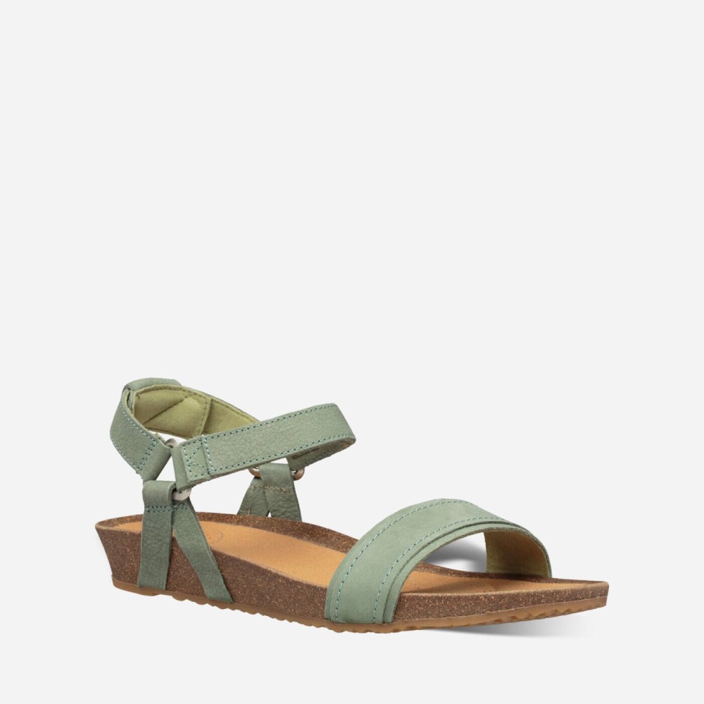 Teva Mahonia Stitch Heel Sandaler Dame Grønn | 06EIGUATJ