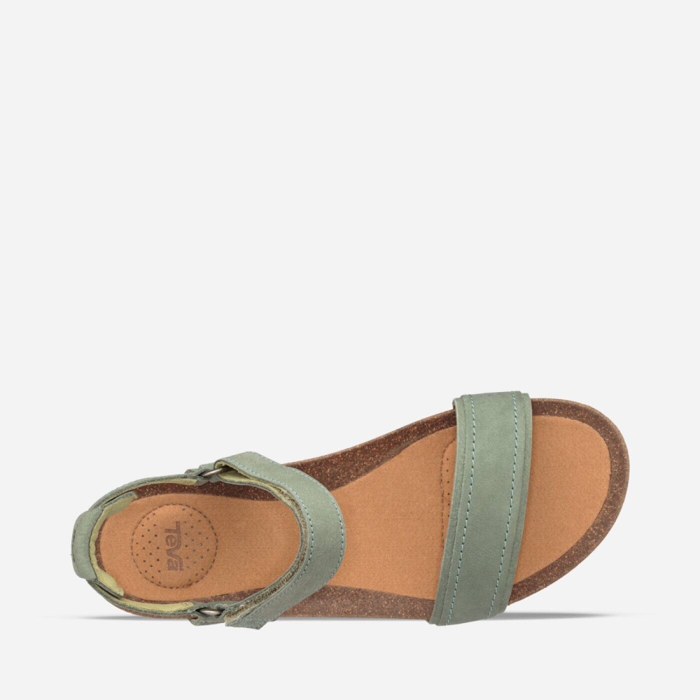 Teva Mahonia Stitch Heel Sandaler Dame Grønn | 06EIGUATJ