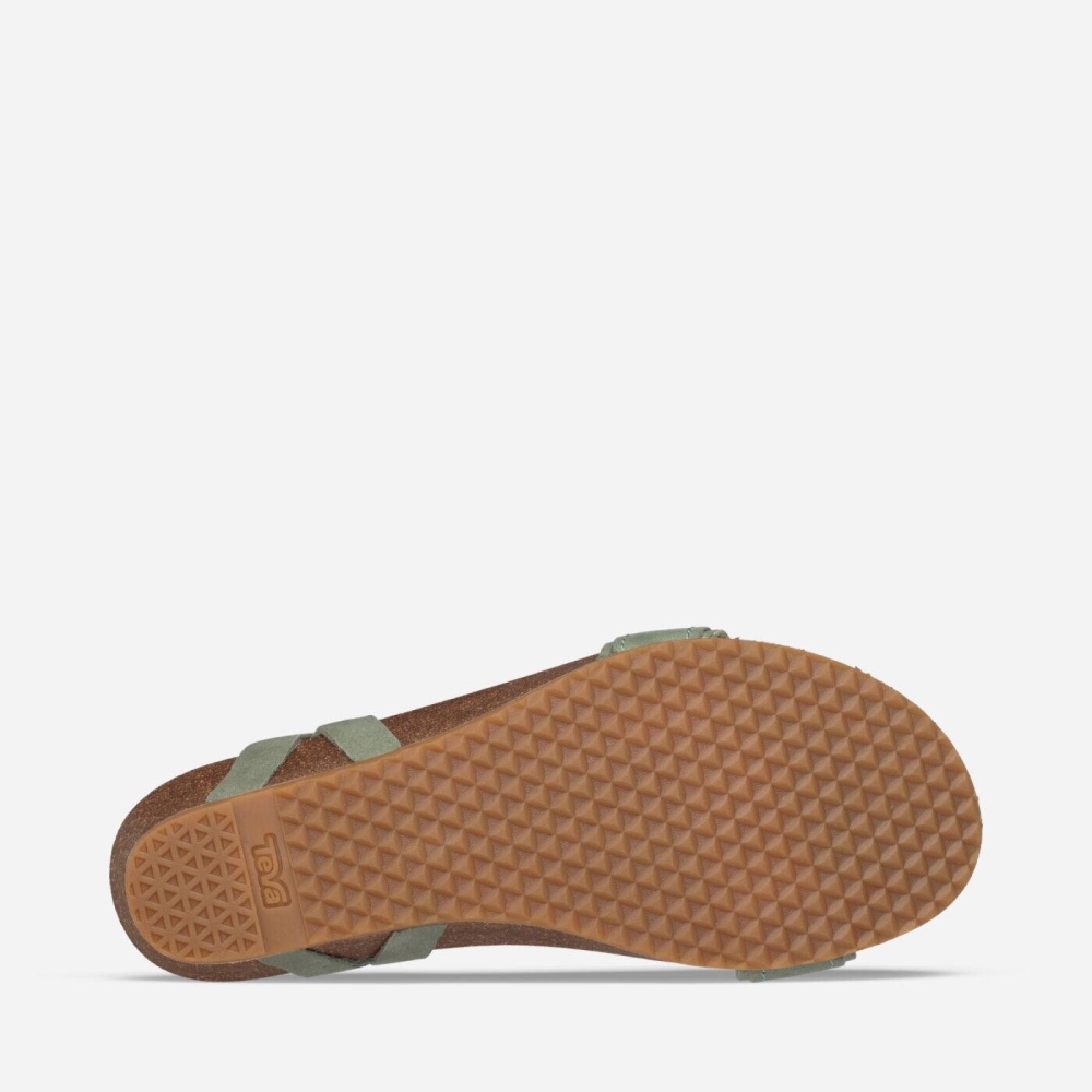 Teva Mahonia Stitch Heel Sandaler Dame Grønn | 06EIGUATJ