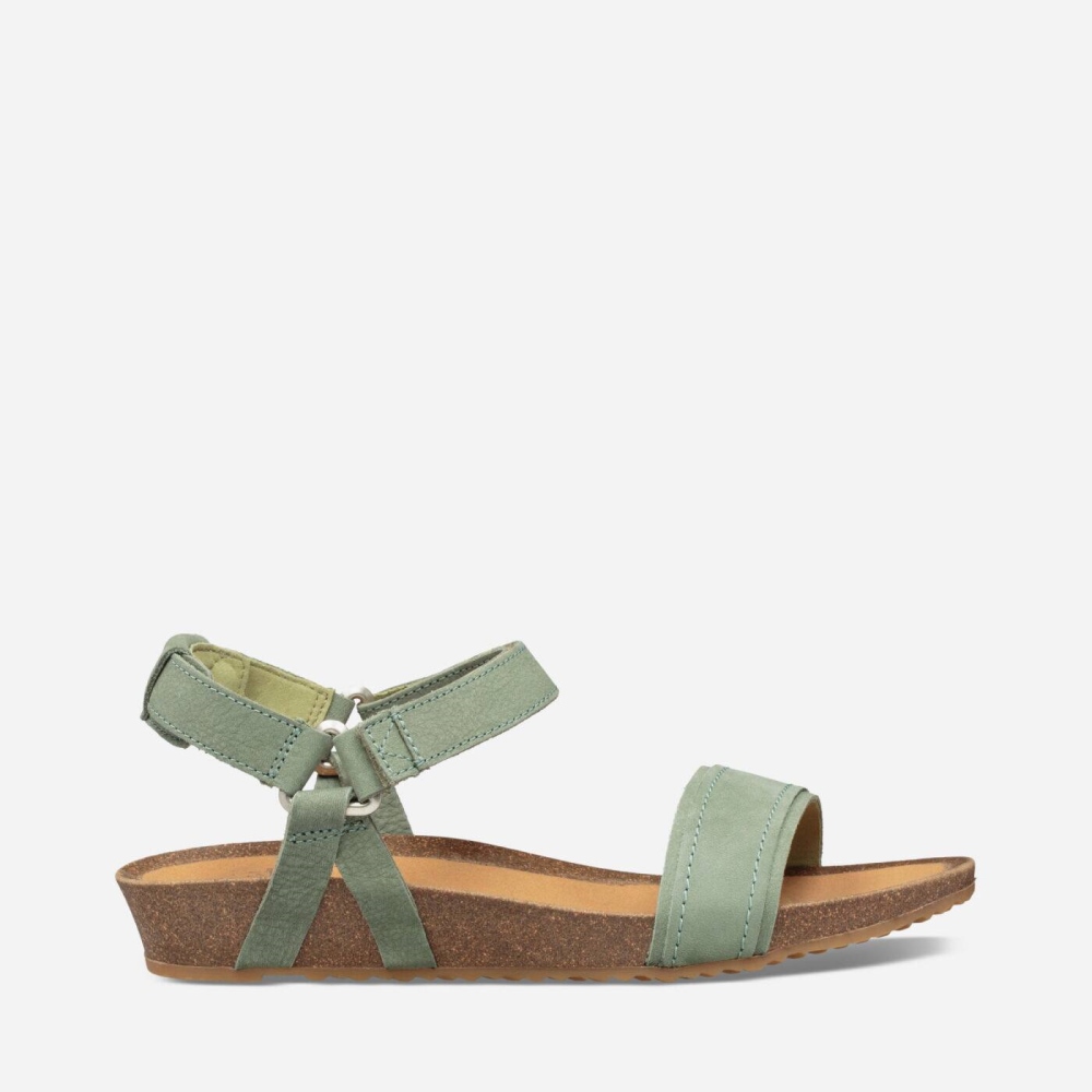 Teva Mahonia Stitch Heel Sandaler Dame Grønn | 06EIGUATJ