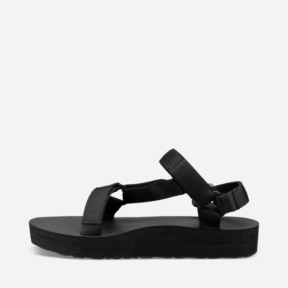 Teva Midform Universal Flate Sandaler Dame Svarte | 29TFVXNWJ