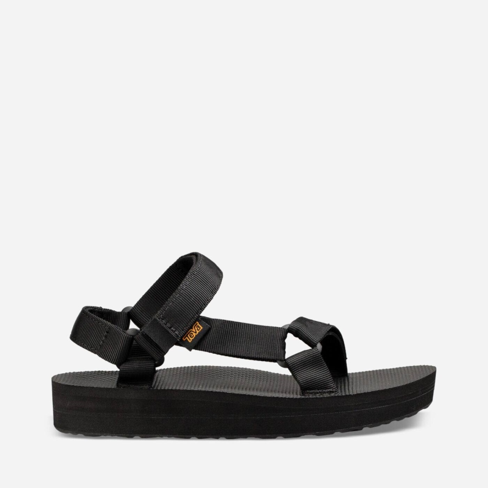 Teva Midform Universal Flate Sandaler Dame Svarte | 29TFVXNWJ