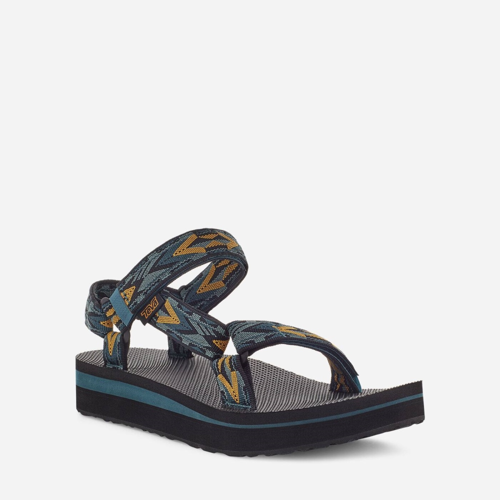 Teva Midform Universal Flate Sandaler Dame Olivengrønne Svarte | 34NVGTDZE