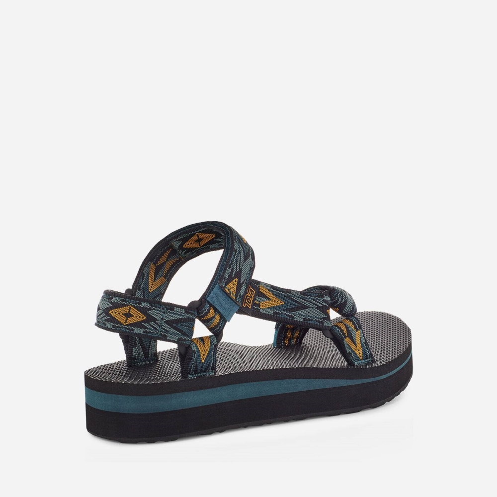 Teva Midform Universal Flate Sandaler Dame Olivengrønne Svarte | 34NVGTDZE