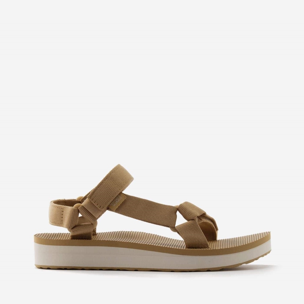 Teva Midform Universal Flate Sandaler Dame Khaki | 39XNETLHD