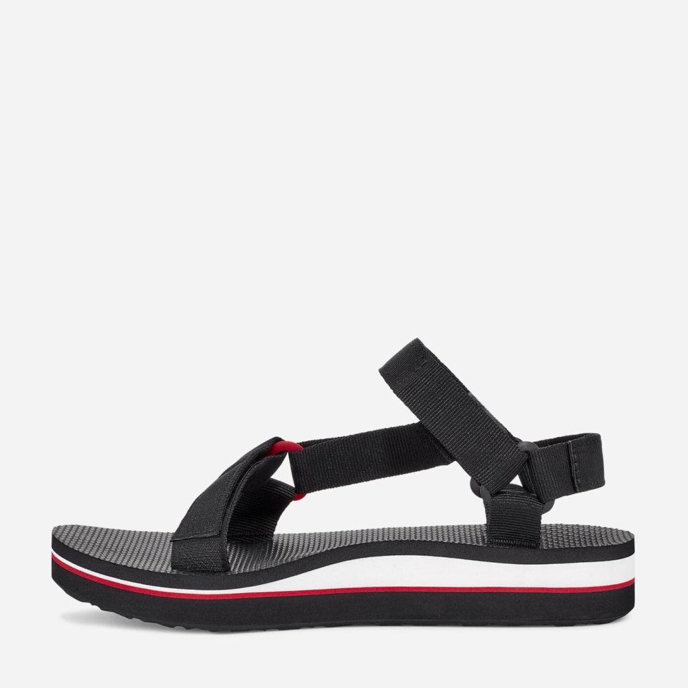 Teva Midform Universal Flate Sandaler Dame Svarte | 64LTFJEHI