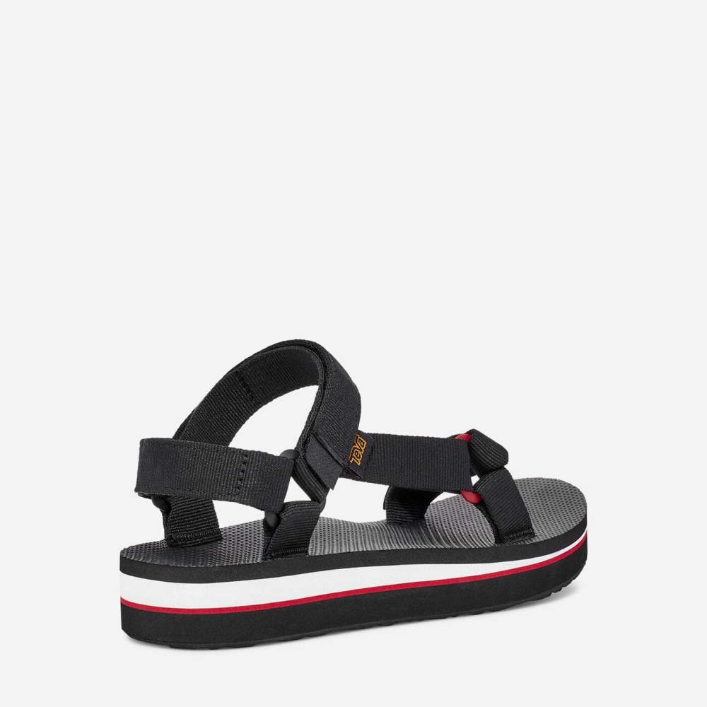 Teva Midform Universal Flate Sandaler Dame Svarte | 64LTFJEHI