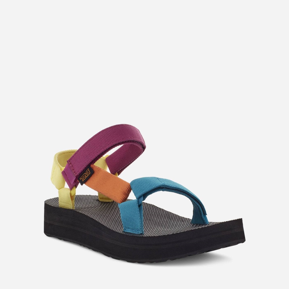 Teva Midform Universal Flate Sandaler Dame Multicolor | 71FCJOVQD