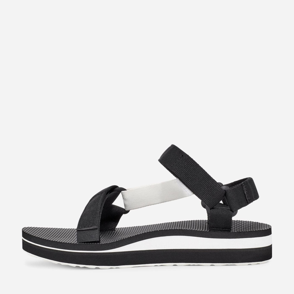 Teva Midform Universal Flate Sandaler Dame Svarte Hvite | 89VIGPTER