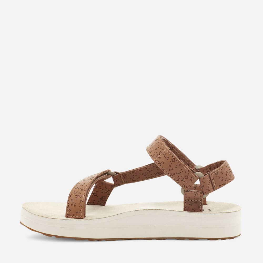 Teva Midform Universal Star Flate Sandaler Dame Brune | 68DMTGWBH