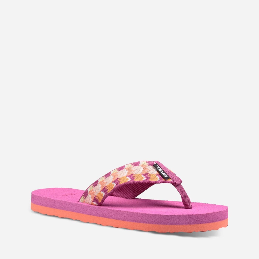 Teva Mush II Flip Flops Barn Rosa | 35ABOKLIU