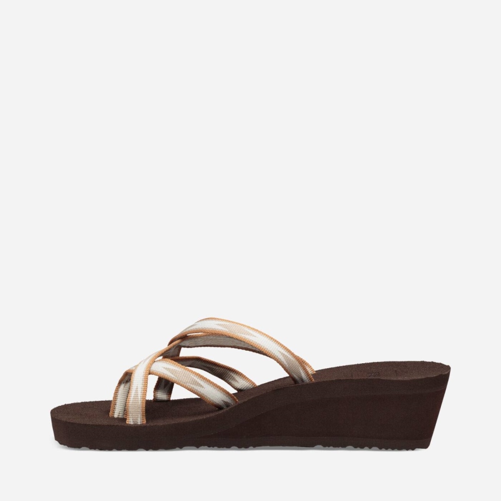 Teva Mush Mandalyn Wedge Ola 2 Flip Flops Dame Kaffe | 72KENCWOH