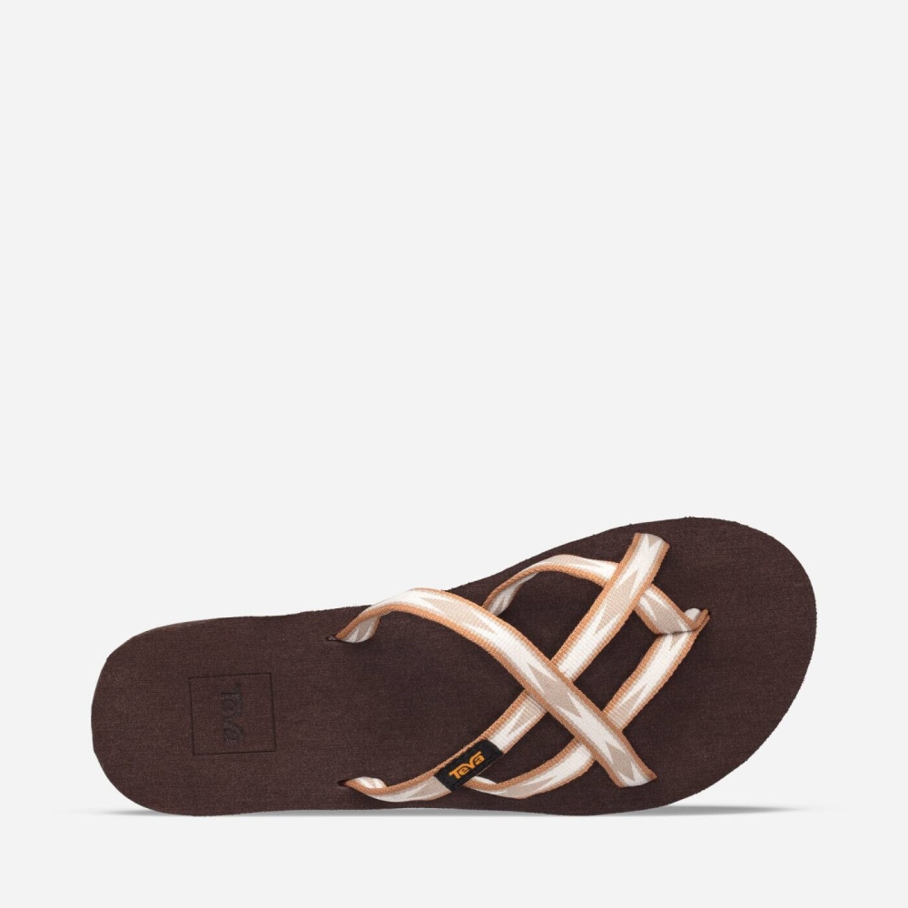 Teva Mush Mandalyn Wedge Ola 2 Flip Flops Dame Kaffe | 72KENCWOH