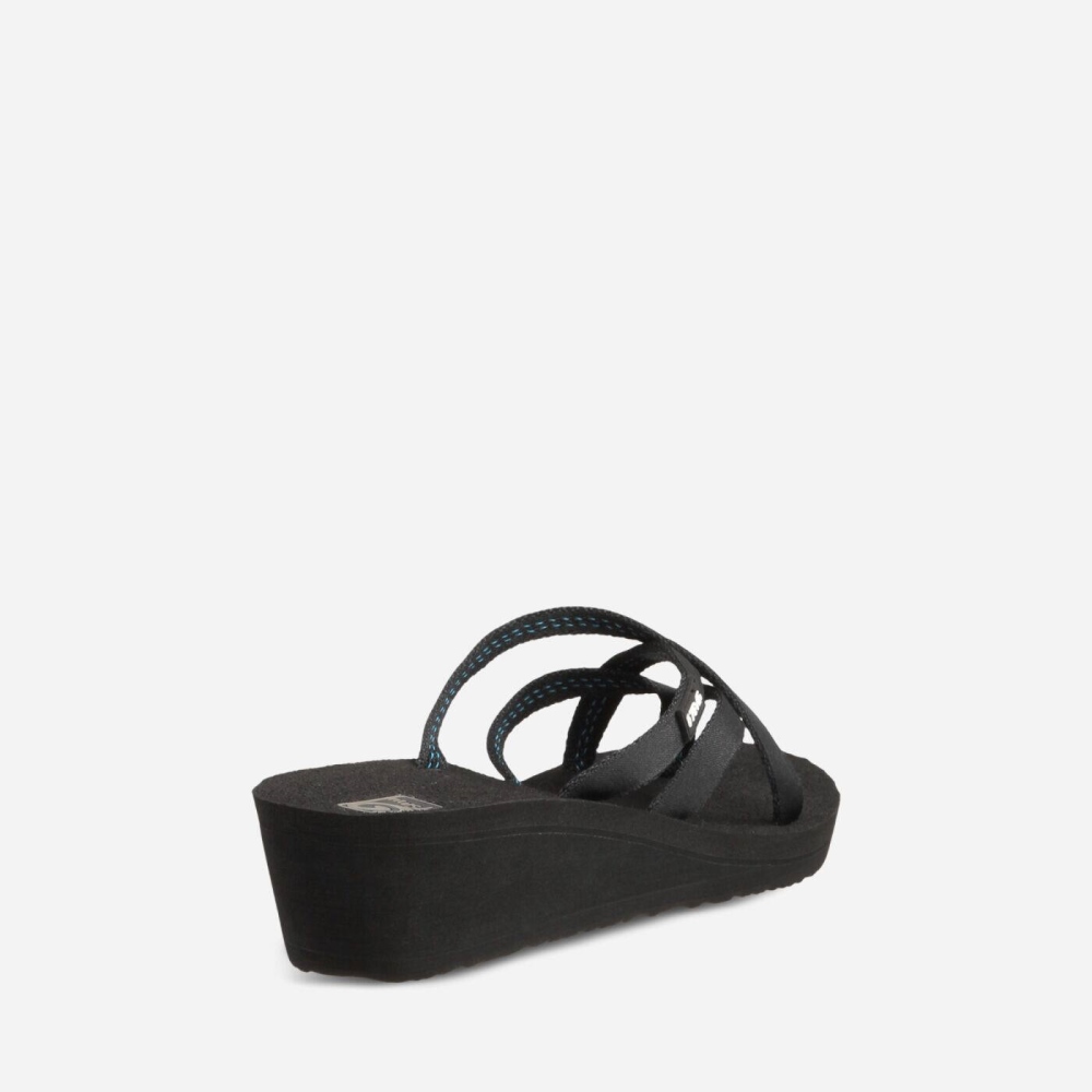 Teva Mush Mandalyn Wedge Ola 2 Flip Flops Dame Svarte | 91ARFYEZM