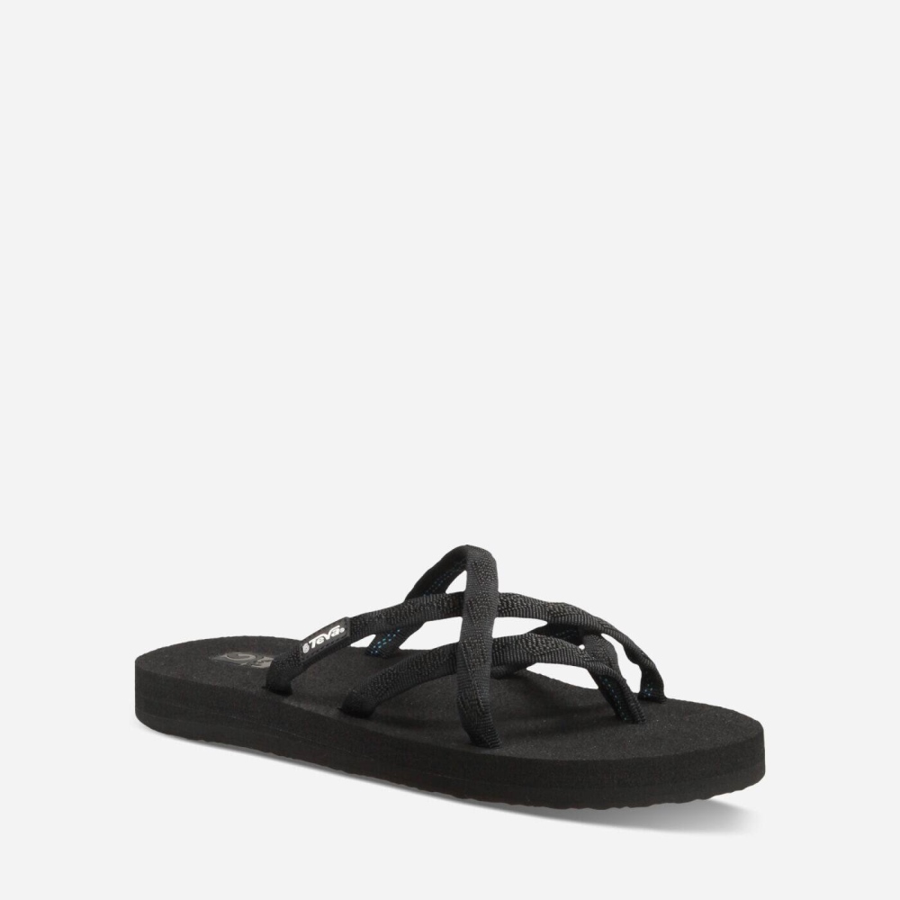 Teva Olowahu Flip Flops Dame Svarte | 71WFJUTEG