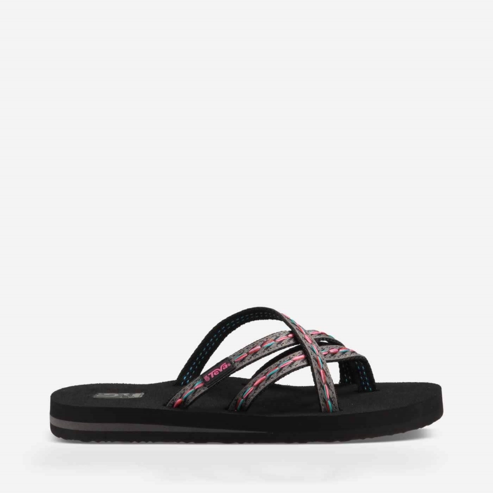 Teva Olowahu Flip Flops Dame Svarte | 92VXQWKLI