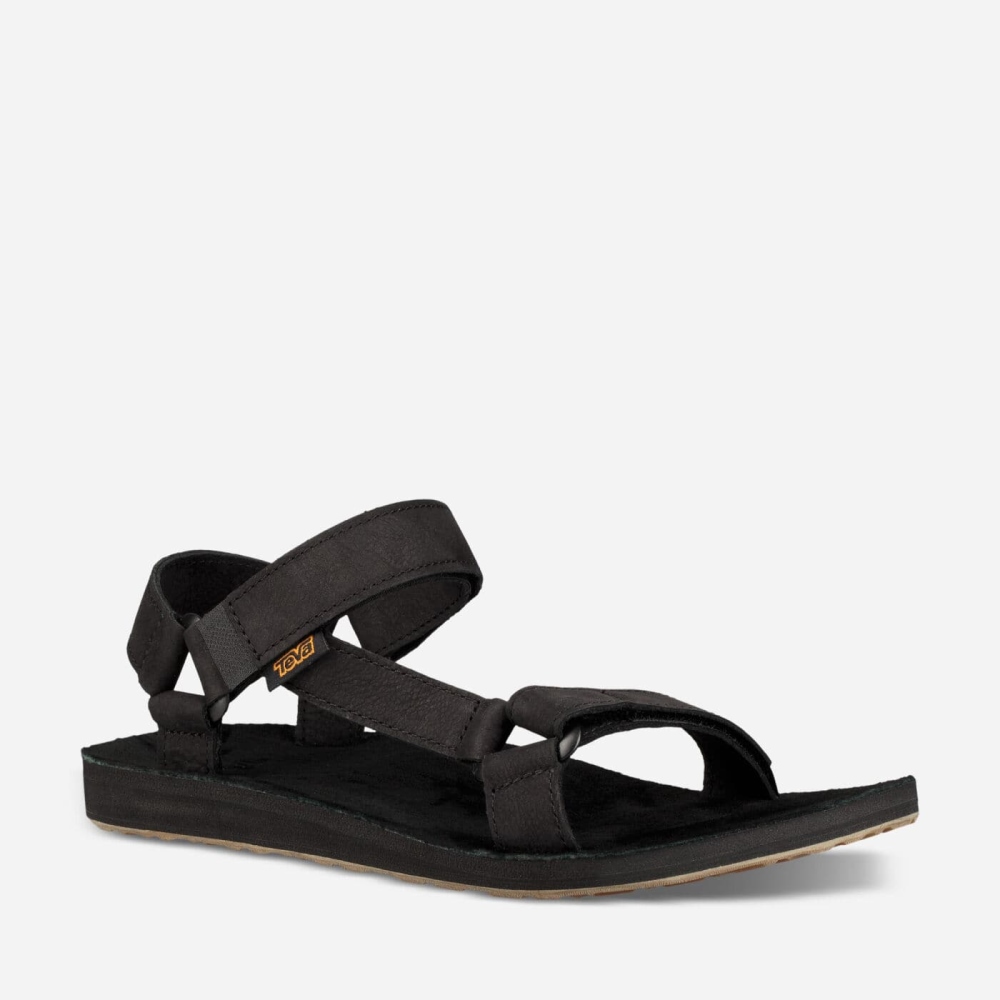 Teva Original Universal Lær Sandaler Herre Svarte | 81DUWBHYX