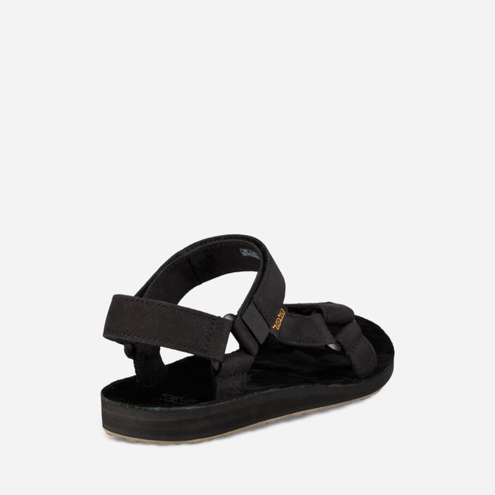 Teva Original Universal Lær Sandaler Herre Svarte | 81DUWBHYX