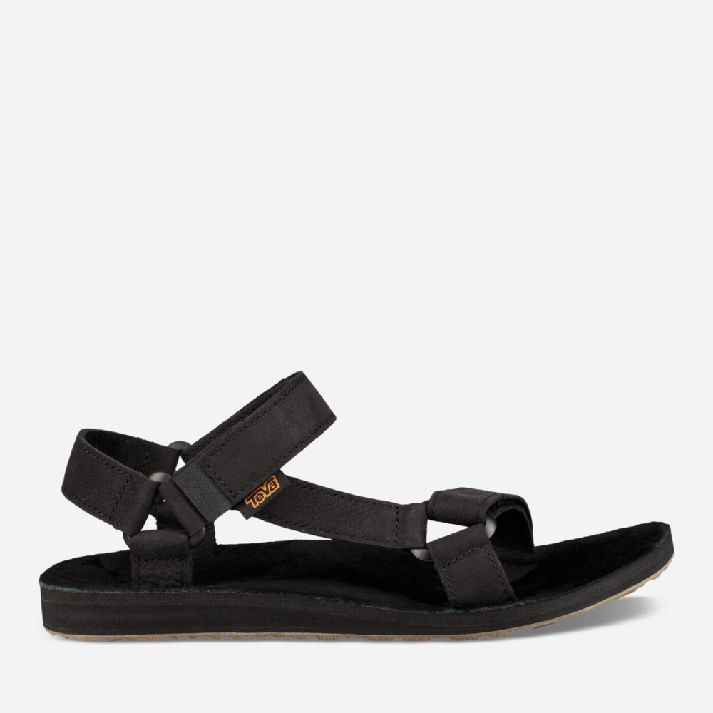 Teva Original Universal Lær Sandaler Herre Svarte | 81DUWBHYX