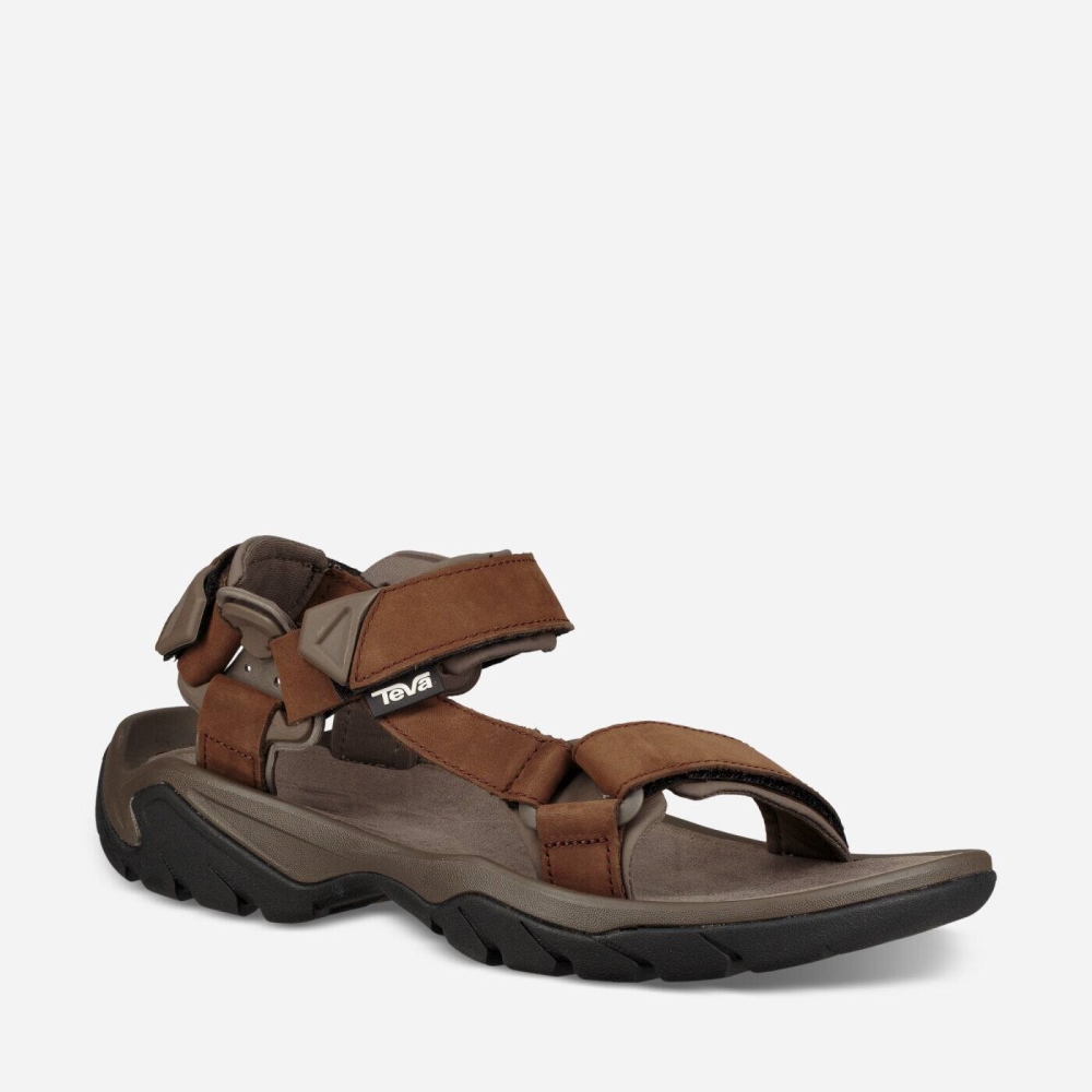 Teva Terra Fi 5 Universal Lær Sandaler Herre Brune | 53EIMUFQY