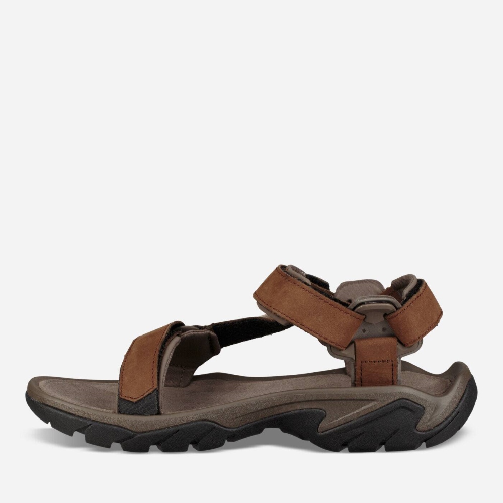 Teva Terra Fi 5 Universal Lær Sandaler Herre Brune | 53EIMUFQY