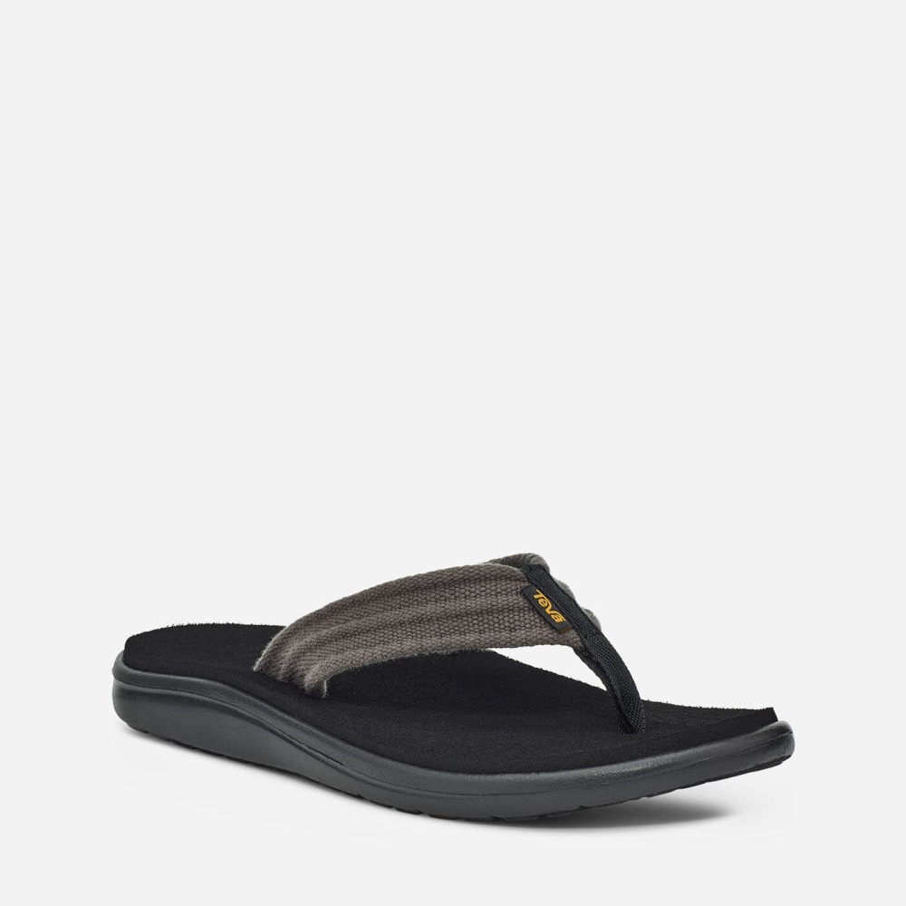 Teva Voya Canvas Flip Flops Herre Grå | 87IVESJCY