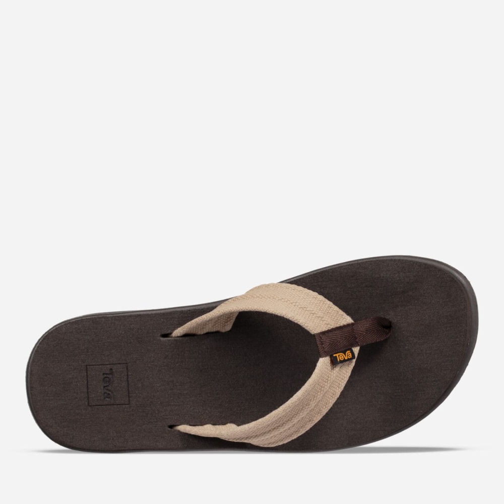 Teva Voya Canvas Flip Flops Herre Kaffe | 46AWJNXKB