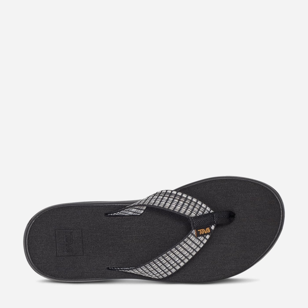 Teva Voya Flip Flops Dame Svarte Hvite | 39NFREQWD