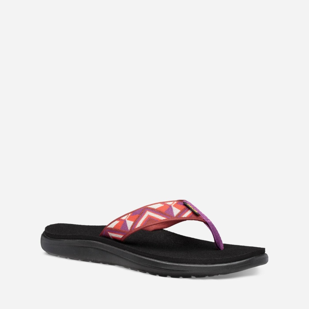 Teva Voya Flip Flops Dame Svarte Rød | 43BUTSXRV