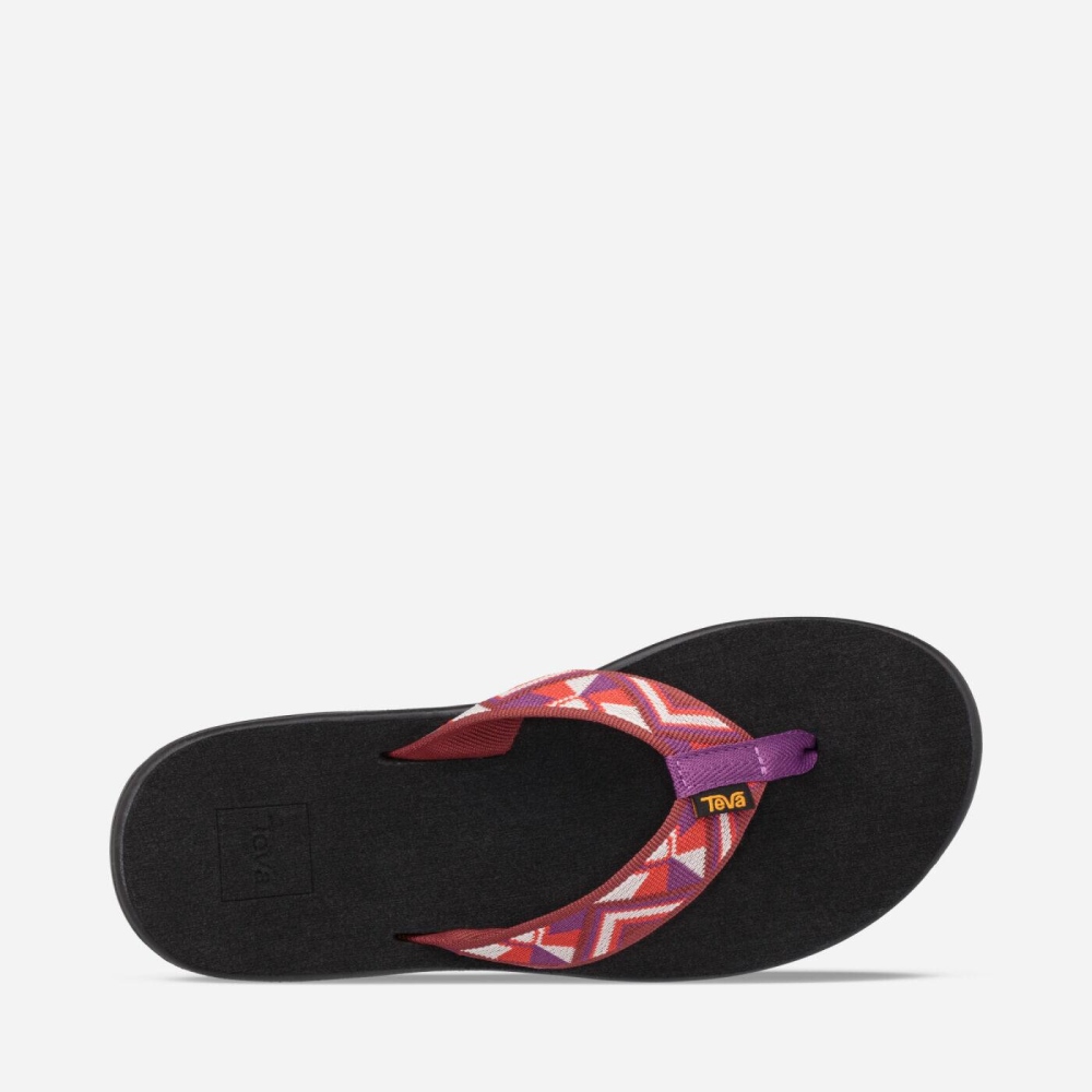 Teva Voya Flip Flops Dame Svarte Rød | 43BUTSXRV