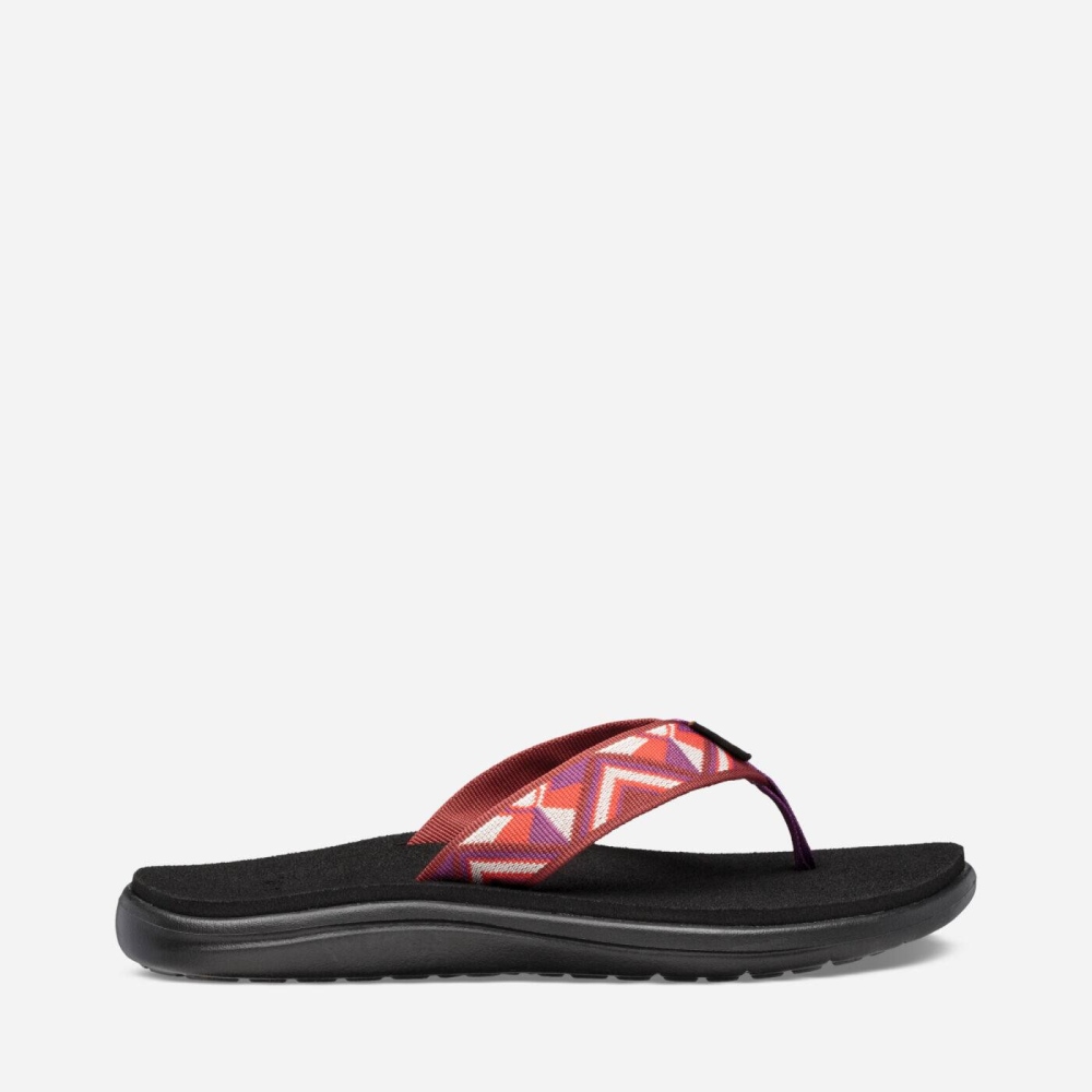 Teva Voya Flip Flops Dame Svarte Rød | 43BUTSXRV