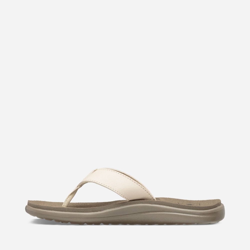 Teva Voya Lær Flip Flops Dame Hvite | 15ASWLUBX