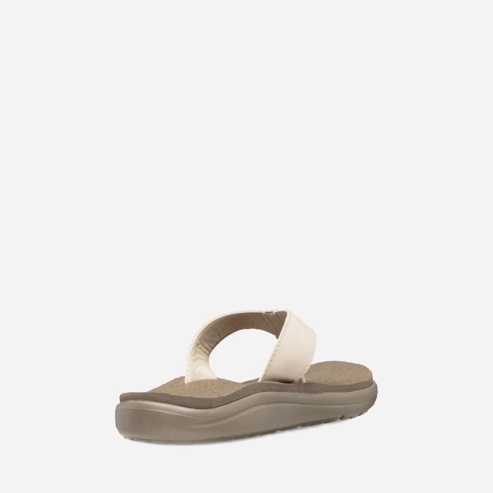 Teva Voya Lær Flip Flops Dame Hvite | 15ASWLUBX