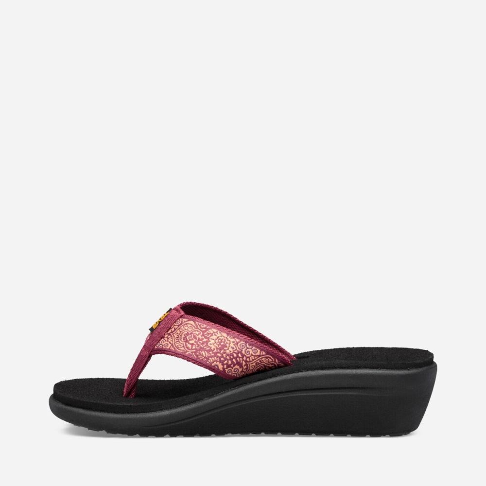 Teva Voya Wedge Flip Flops Dame Rød Svarte | 52QIDMBLF