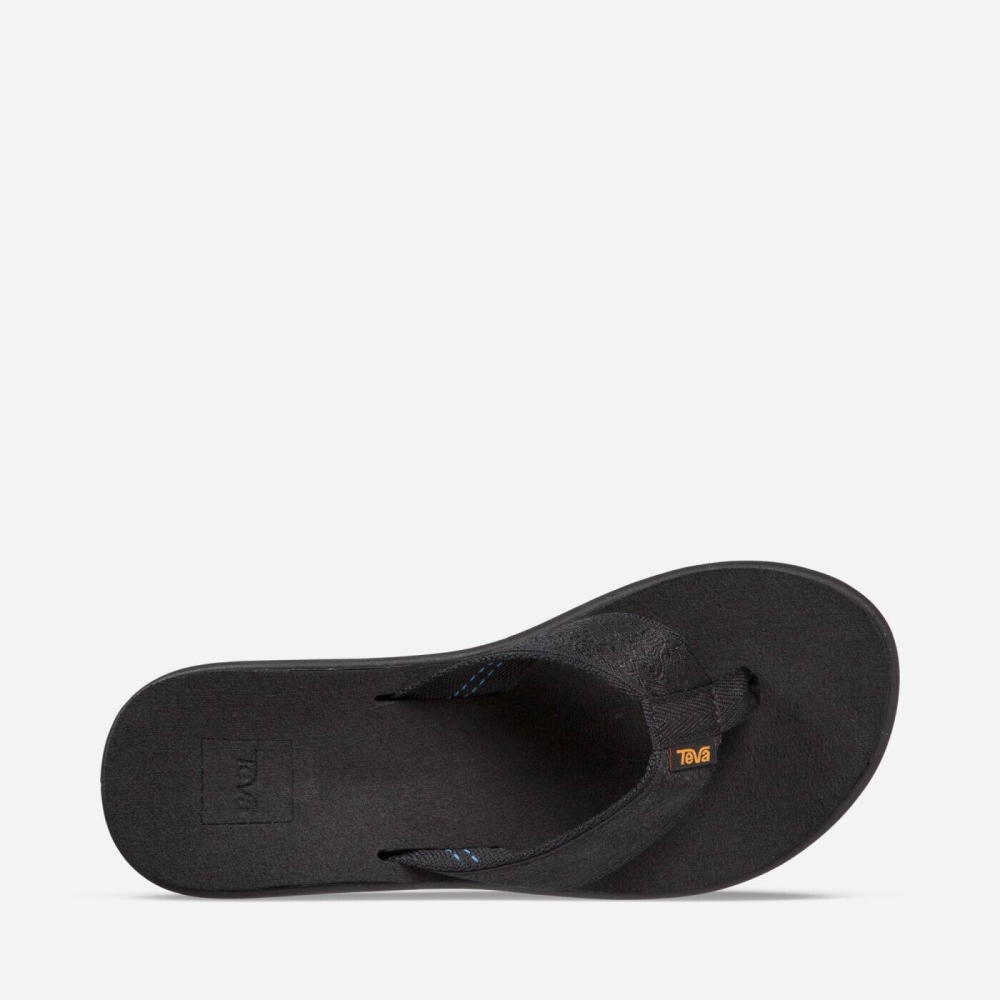 Teva Voya Wedge Flip Flops Dame Svarte | 52ZEATKFN