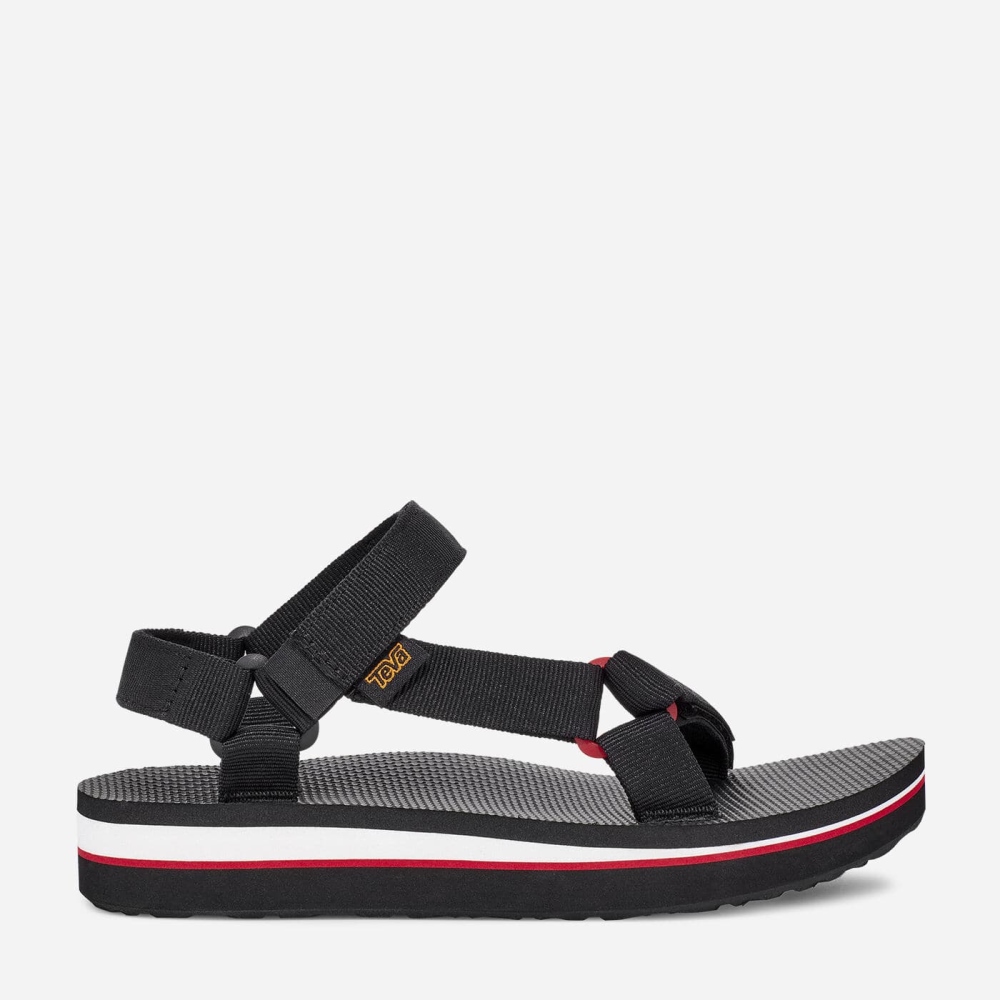 Teva Midform Universal Flate Sandaler Dame Svarte | 64LTFJEHI