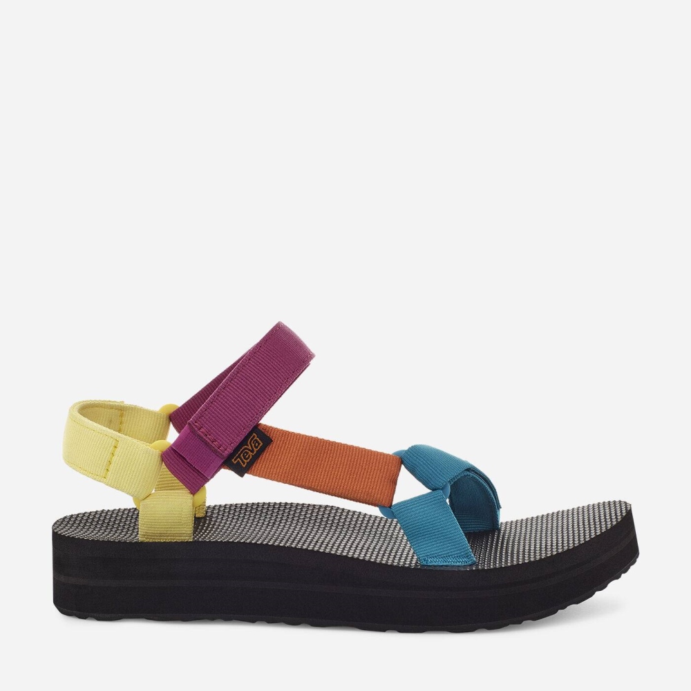 Teva Midform Universal Flate Sandaler Dame Multicolor | 71FCJOVQD